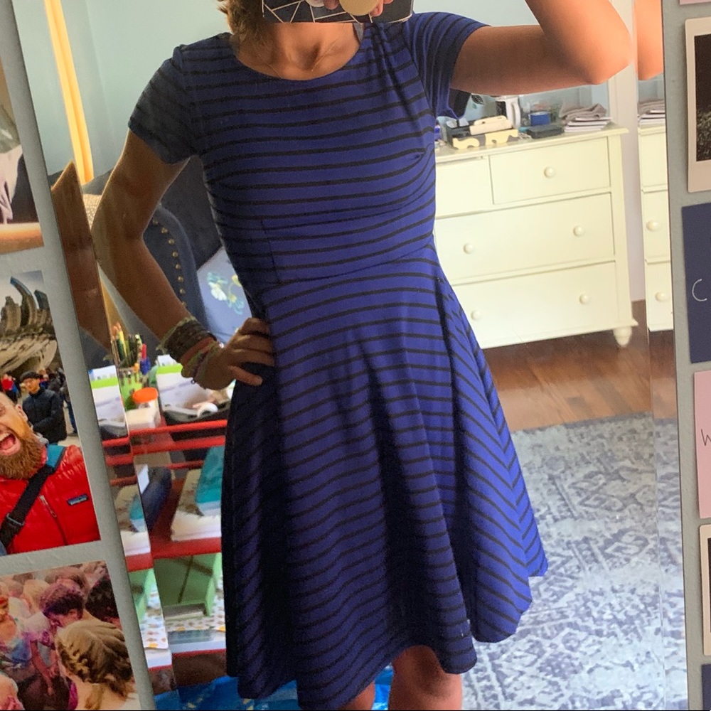 Blue and black A-line dress NWOT